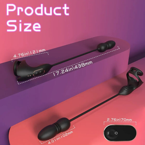Double-ring penis ring with remote control and anal plug for couples - Image 5