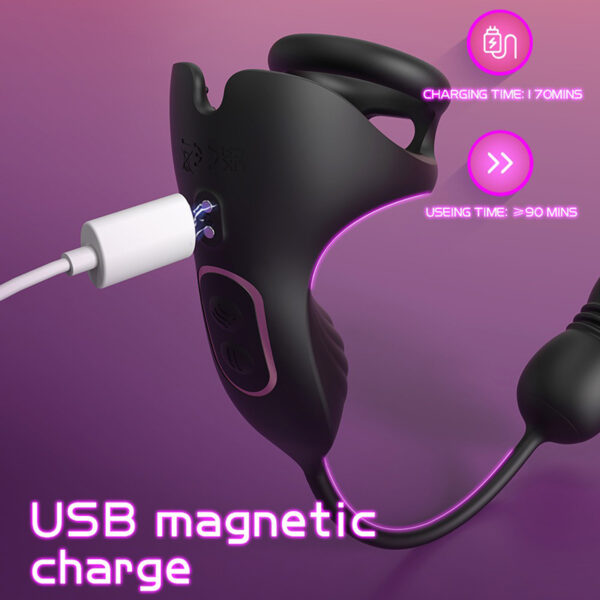 Double-ring penis ring with remote control and anal plug for couples - Image 6