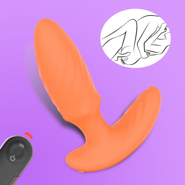 Rechargeable remote control 360° rotating bead butt plug - Image 2
