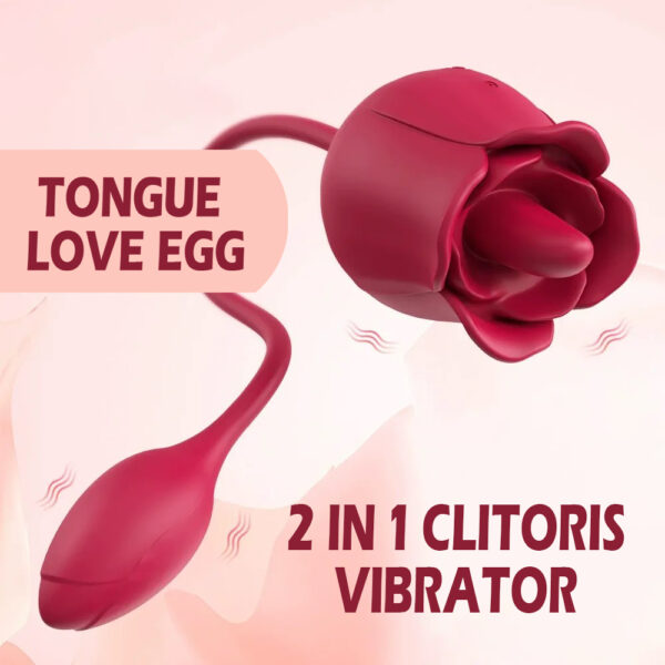 Rose Clitoris Vibrator +Tongue Licking Thrusting Vibrator - Image 2