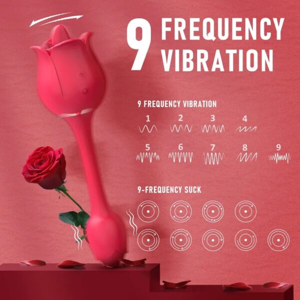 Rose Clitoris Vibrator +Tongue Licking Thrusting Vibrator - Image 3