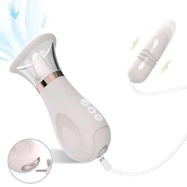 Tongue stimulation of the clitoris + stimulation of sucking the clitoris + vibrator stimulation - Image 3