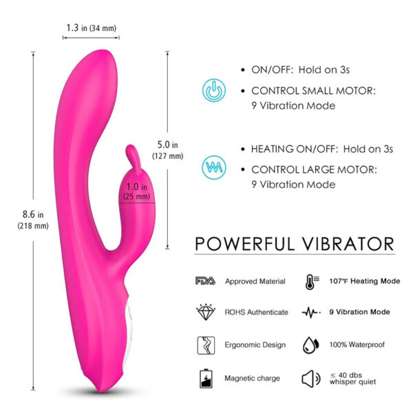 Heating rabbit vibrator that stimulates the G-spot and clitoris - Image 8