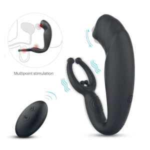 Stimulate P point + lock sperm + stimulate testicles + prostate massager with remote control