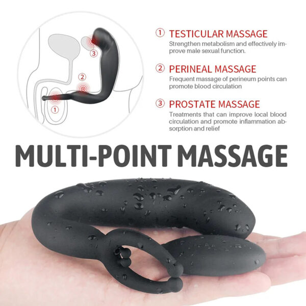 Stimulate P point + lock sperm + stimulate testicles + prostate massager with remote control - Image 2
