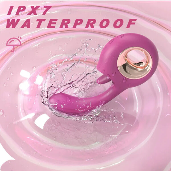 Tongue-licking clitoral sex toy with a ring handle + Vibrator that stimulates the female G-spot - Image 4