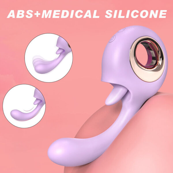 Tongue-licking clitoral sex toy with a ring handle + Vibrator that stimulates the female G-spot - Image 8