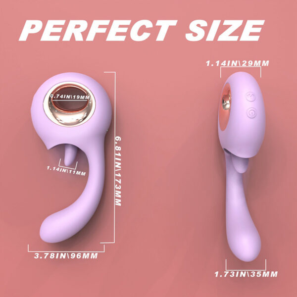 Tongue-licking clitoral sex toy with a ring handle + Vibrator that stimulates the female G-spot - Image 9