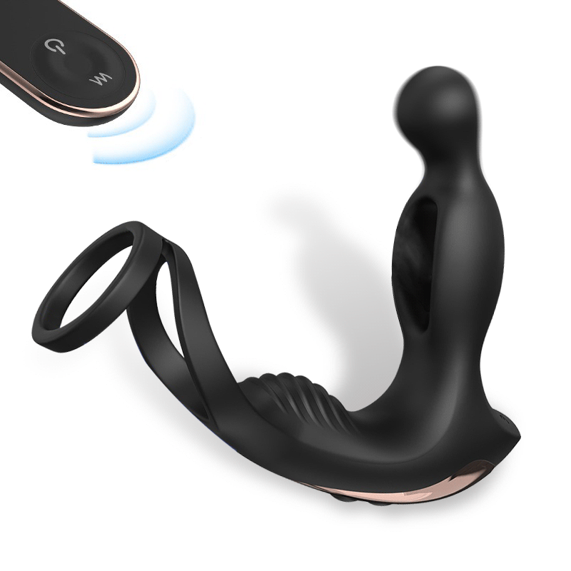 Vibrating anal plug with sperm ring lock prostate massager