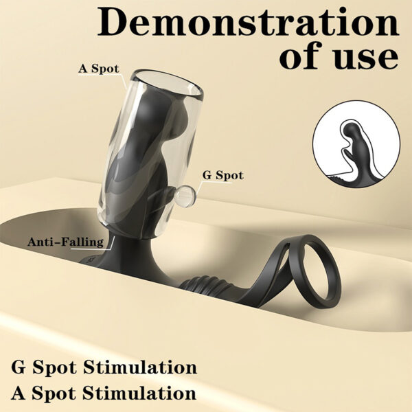 Vibrating anal plug with sperm ring lock prostate massager - Image 3